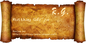 Ruttkay Géza névjegykártya